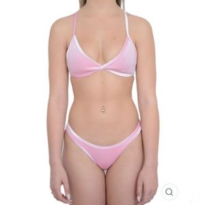 Pink velvet hoaka swimwear set!